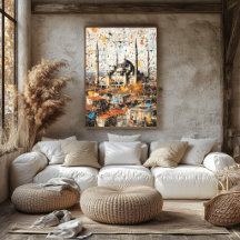 Pintura abstracta de goteo de la Hagia Sophia de E