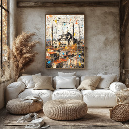 Póster Pintura abstracta de goteo de la Hagia Sophia de E