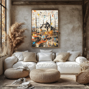Póster Pintura abstracta de goteo de la Hagia Sophia de E
