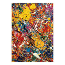 Pintura abstracta de goteo vibrante Colisión Solar