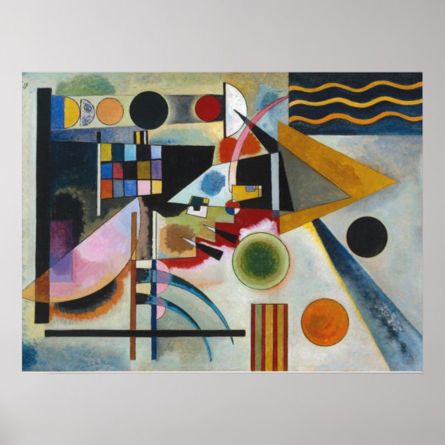 Póster Pintura abstracta de Kandinsky en movimiento (Frente)