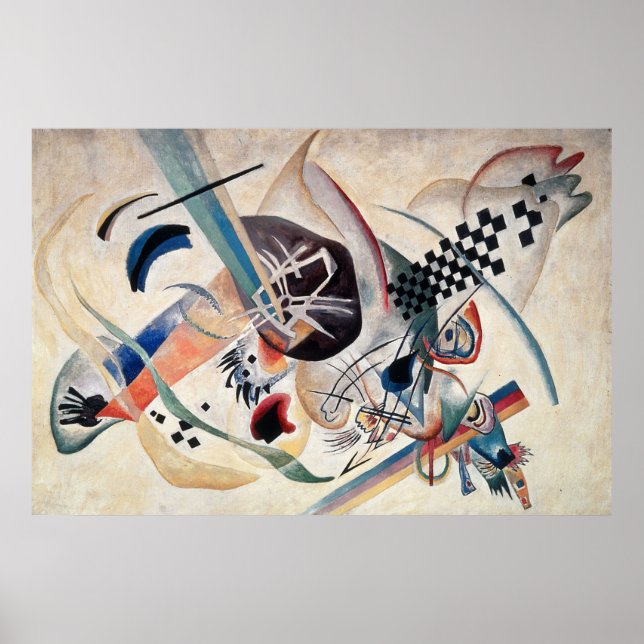 Póster Pintura abstracta de la composición de Kandinsky (Frente)