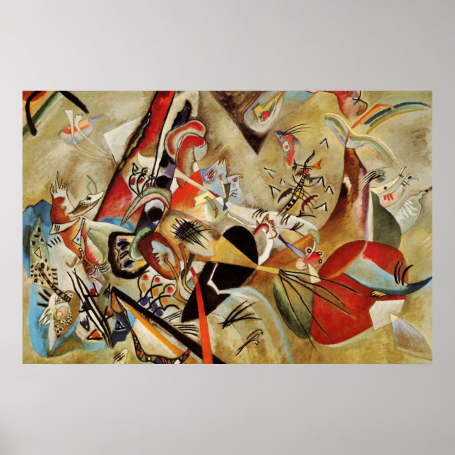 Póster Pintura abstracta de la composición de Kandinsky (Frente)
