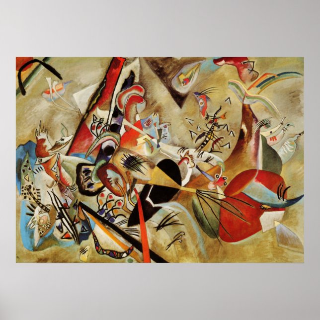 Póster Pintura abstracta de la composición de Kandinsky (Frente)