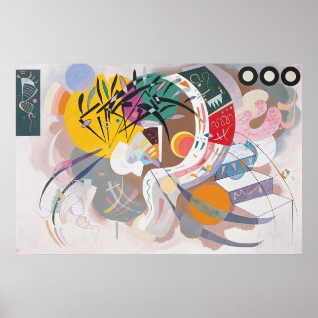 Póster Pintura abstracta de la curva dominante de Kandins (Frente)