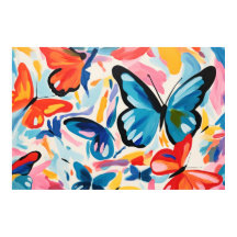 Pintura abstracta de mariposas.