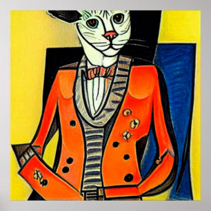 Póster Pintura abstracta de Meowzart Classic Music Cat