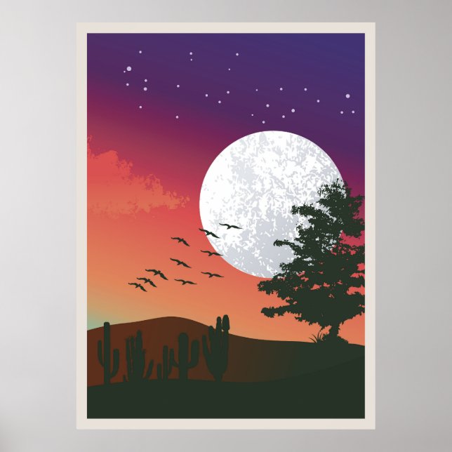 Póster Pintura abstracta de montaña, (Frente)