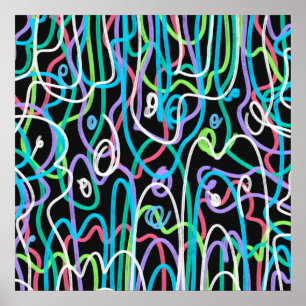 Póster Pintura abstracta de neón