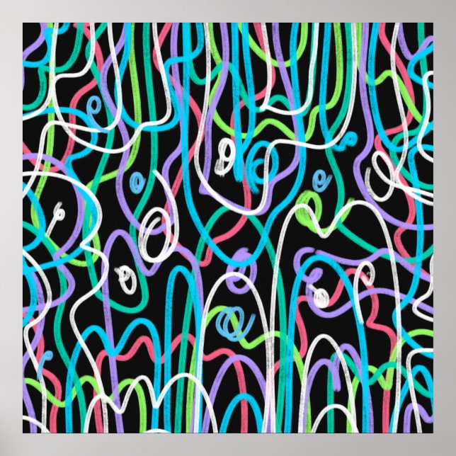 Póster Pintura abstracta de neón (Frente)