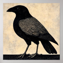 Pintura abstracta de pájaro de cuervo