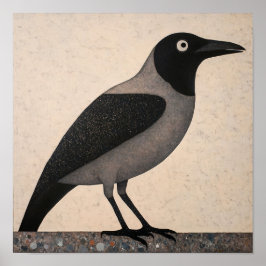 Póster Pintura abstracta de pájaro de cuervo