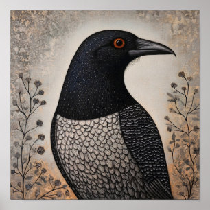 Póster Pintura abstracta de retrato de cuerdas