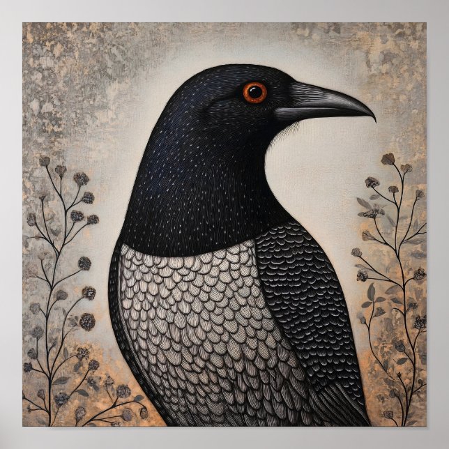 Póster Pintura abstracta de retrato de cuerdas (Frente)