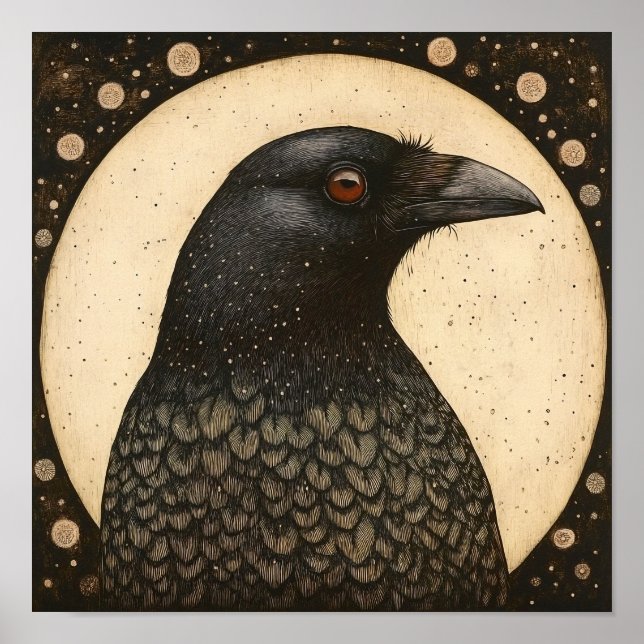 Póster Pintura abstracta de retrato de cuerdas (Frente)