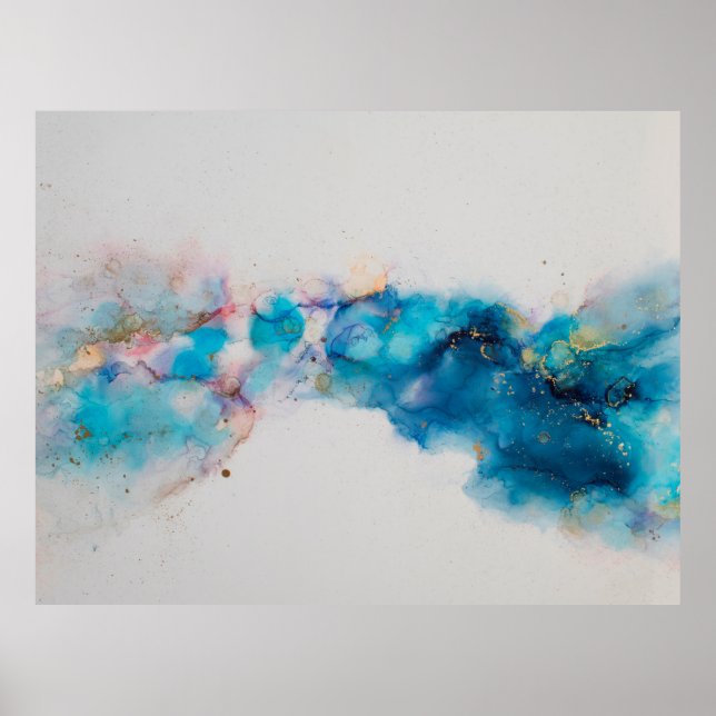 Póster Pintura abstracta de tinta de alcohol. Alcohol Ink (Frente)