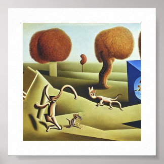 Póster Pintura abstracta de Tom y Jerry