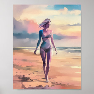 Póster Pintura abstracta de una mujer