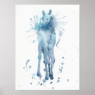 Póster Pintura abstracta del potro del caballo de la
