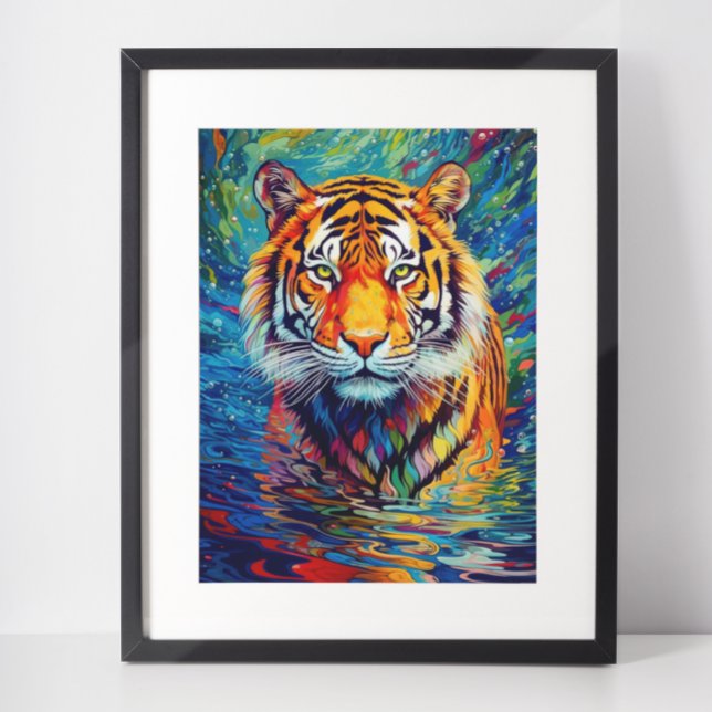 Póster Pintura abstracta del tigre colorido (Subido por el creador)