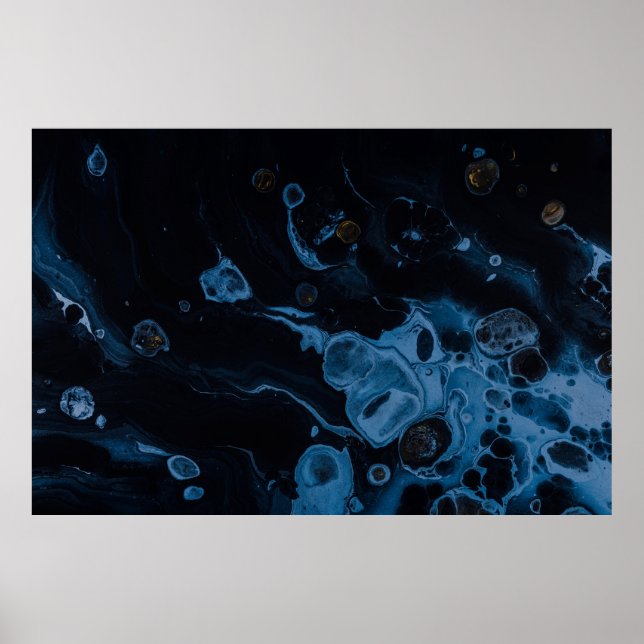 Póster Pintura abstracta en blanco y negro (Frente)