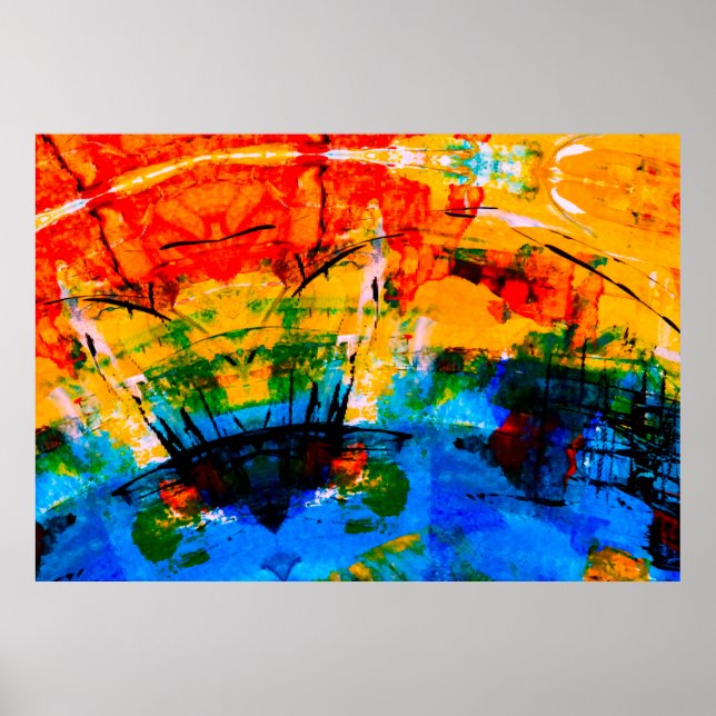 Póster Pintura abstracta en la pared de hormigón. ilustra (Frente)