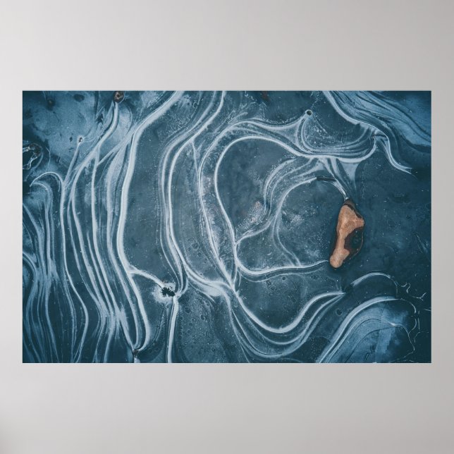 Póster Pintura abstracta en negro y gris (Frente)