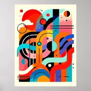Póster Pintura Abstracta   Formas Geométricas