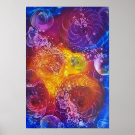 Póster Pintura abstracta ganadora de premios pintada a ma