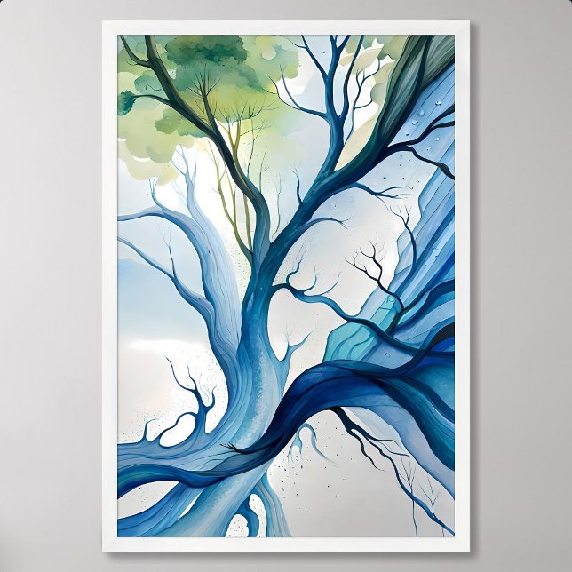 Póster pintura abstracta madre árbol de vida salvar la ti (abstract painting mother tree of life save earth)