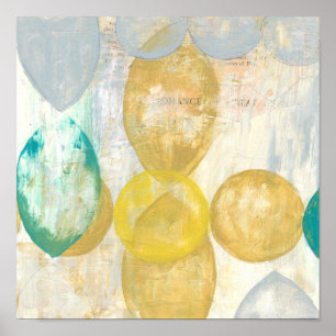 Póster Pintura abstracta moderna en Newsprint