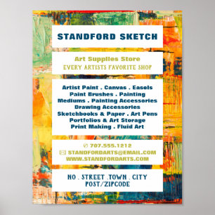 Póster Pintura abstracta multicolor, tienda de artículos 