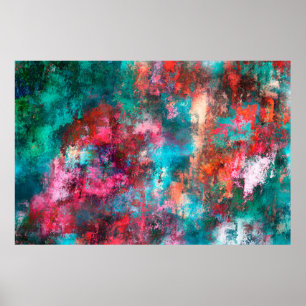 Póster Pintura abstracta. Pinceles, manchas de pintura. M