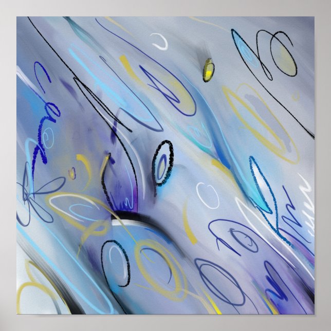 Póster Pintura abstracta púrpura (Frente)