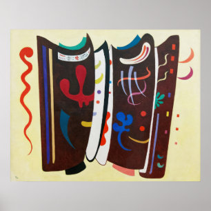 Póster Pintura abstracta suplementada marrón de Kandinsky
