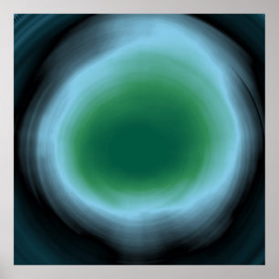 Póster Pintura acrílica abstracta de espiral azul claro