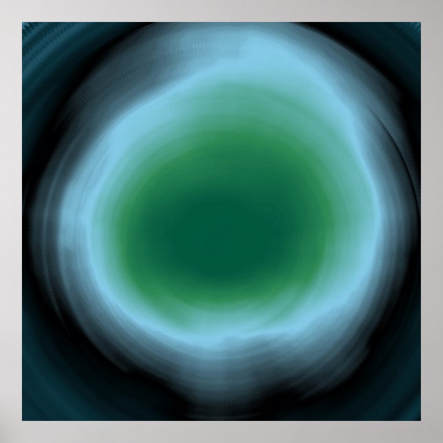 Póster Pintura acrílica abstracta de espiral azul claro (Frente)