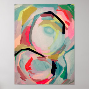 Póster Pintura acrílica de colores flúor abstractos