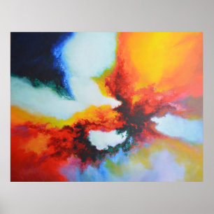 Póster Pintura acrílica de expresionismo abstracto modern