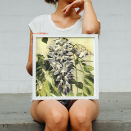 Póster Pintura acrílica de la glicinia del parento de esc