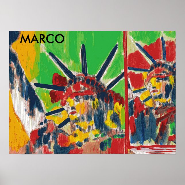 Póster Pintura acrílica firmada original de estilo Peter  (Frente)