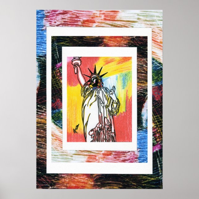 Póster Pintura acrílica firmada original de estilo Peter  (Frente)