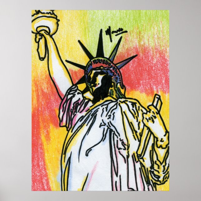 Póster Pintura acrílica firmada original de estilo Peter  (Frente)
