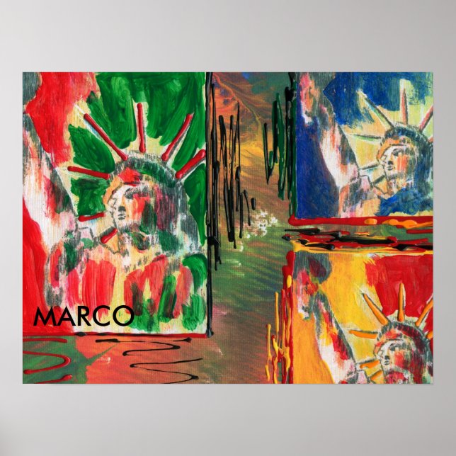 Póster Pintura acrílica firmada original de estilo Peter  (Frente)