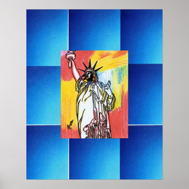 Póster Pintura acrílica firmada original de estilo Peter  (Frente)