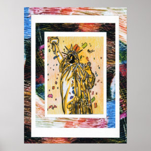 Póster Pintura acrílica firmada original de estilo Peter 