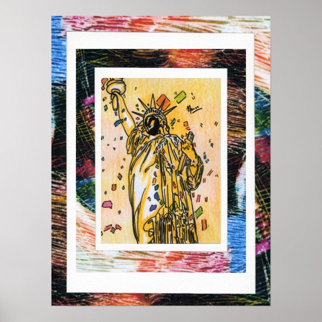 Póster Pintura acrílica firmada original de estilo Peter  (Frente)