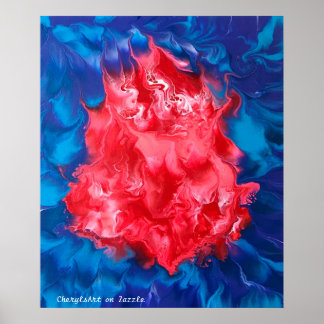 Póster Pintura acrílica Pour Lava Diseño CherylsArt