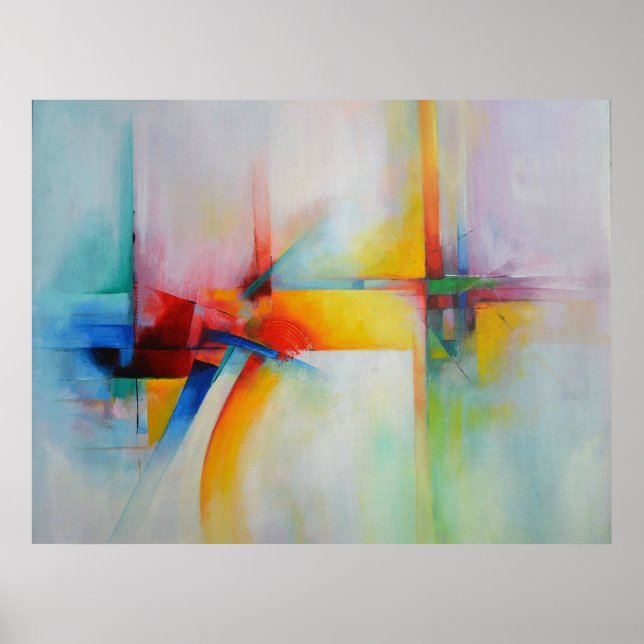 Póster Pintura Acrílica Resumen Moderna (Frente)