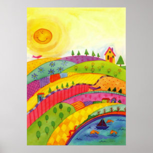 Póster pintura acuarela caprichosa